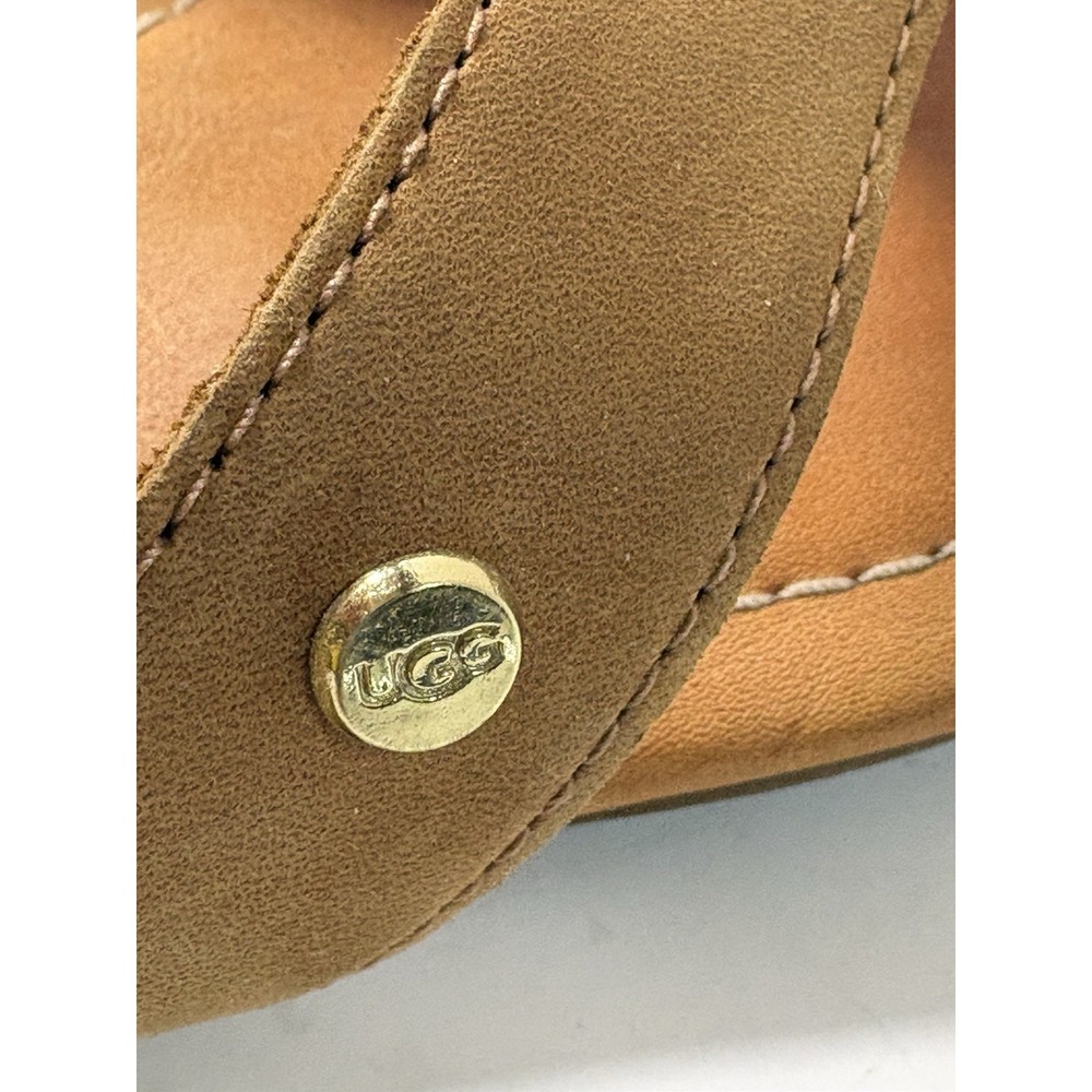 Ugg Tuolumme Sandal Tan Leather Flip-Flop Women 7 FD1121K Travel - Picture 4 of 6